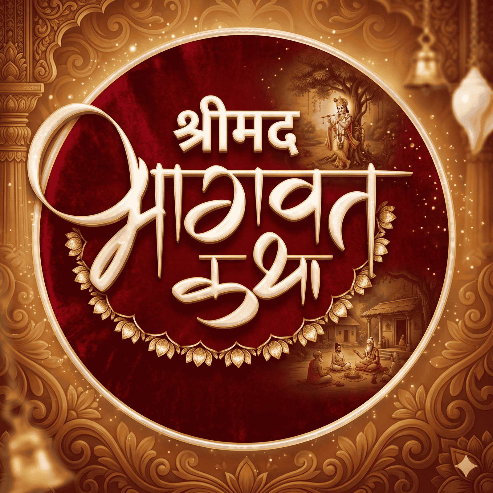 "Shri Hitendra Krishna Ji Maharaj dwara Bhagwat Katha seva aur pravachan"