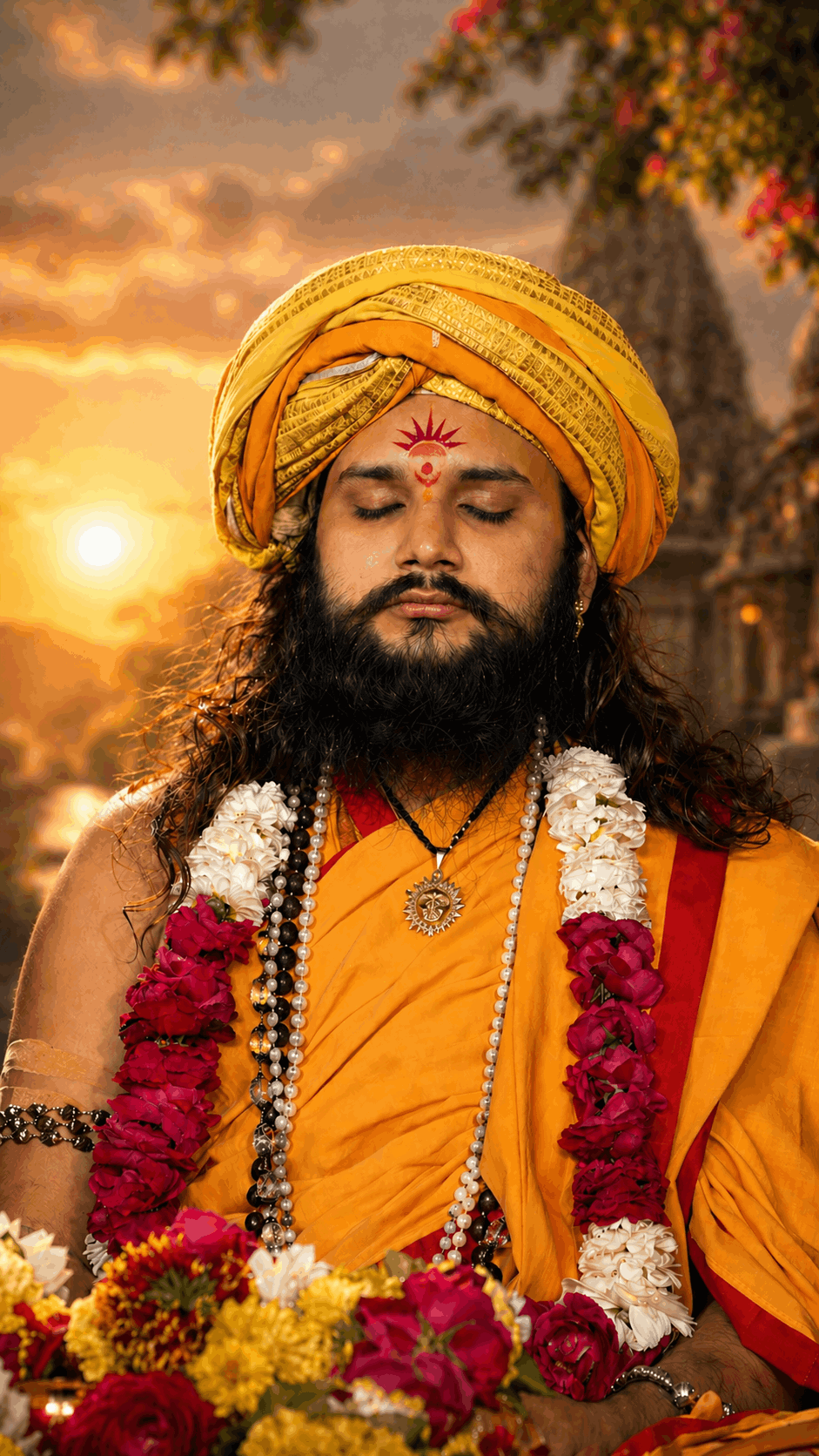 “Maharaj Ji delivering Shrimad Bhagwat Katha to devotees with divine presence and भक्तिमय वातावरण”