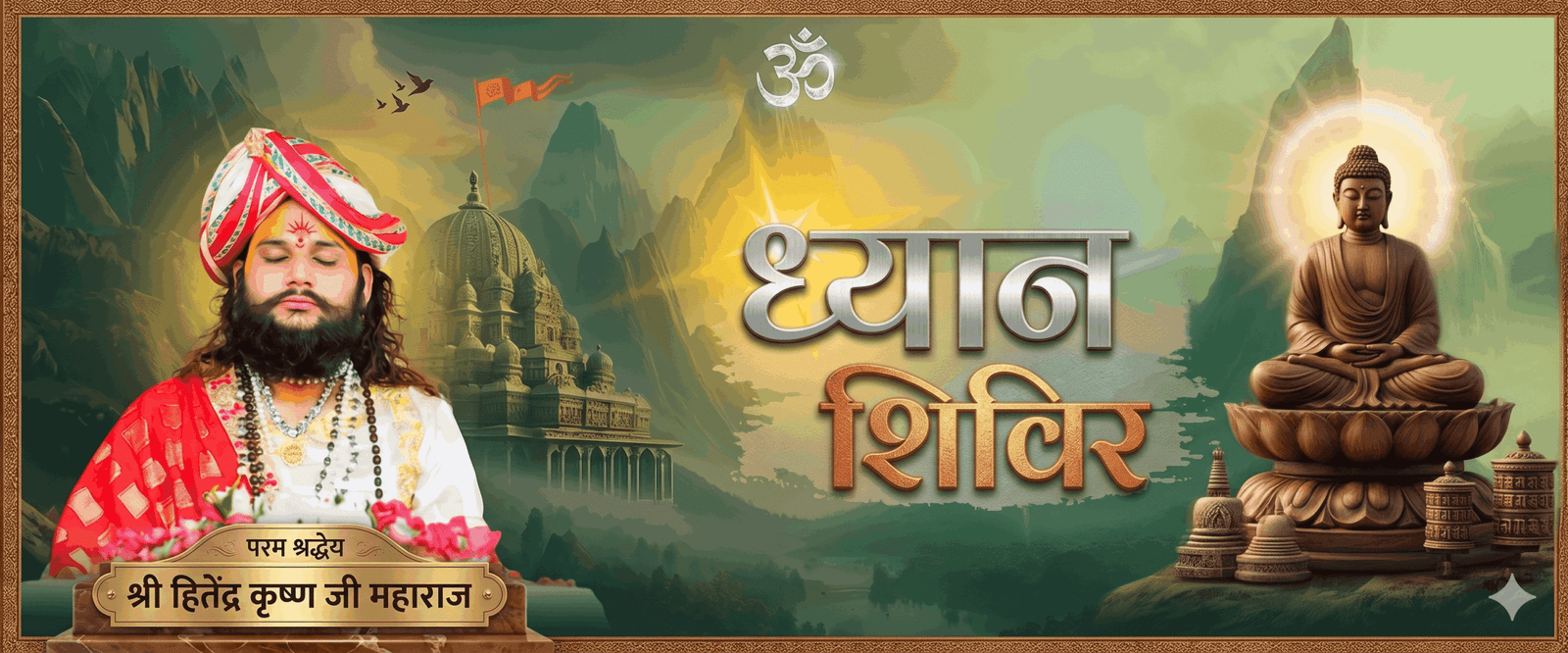 "Shri Hitendra Krishna Ji Maharaj dwara dhyan shivir aur adhyatmik sadhana margdarshan"